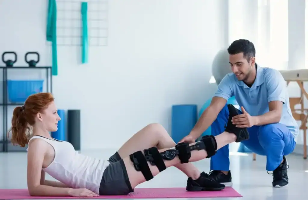 Woman having treatment to help muscle recovery Leigh-on-Sea after an injury