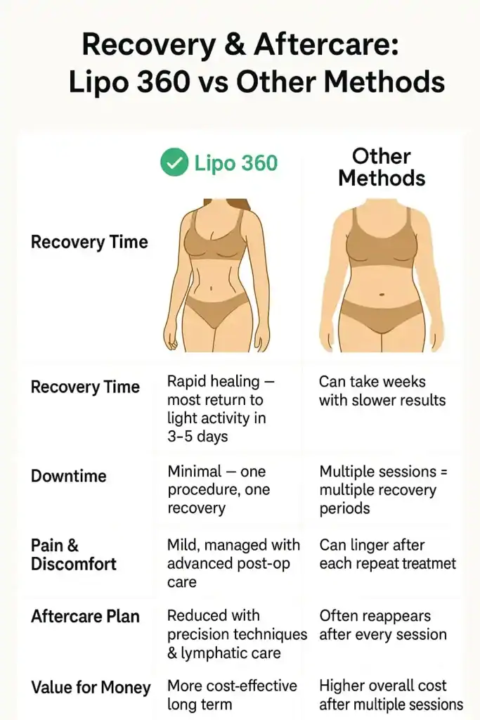 Recovery and Aftercare for Fat-Dissolving Surgery 2 Table to show fat dissolving injection aftercare Leigh-on-Sea